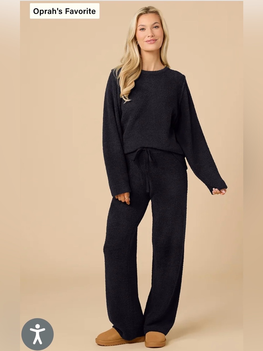 Softies/Solid Black Marshmallow Reverse Seam Crew Neck Lounge Set/NWT! SEALED/XL
